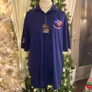 FeatherLite XL navy blue collar shortsleeve polo shirt men’s business casual top